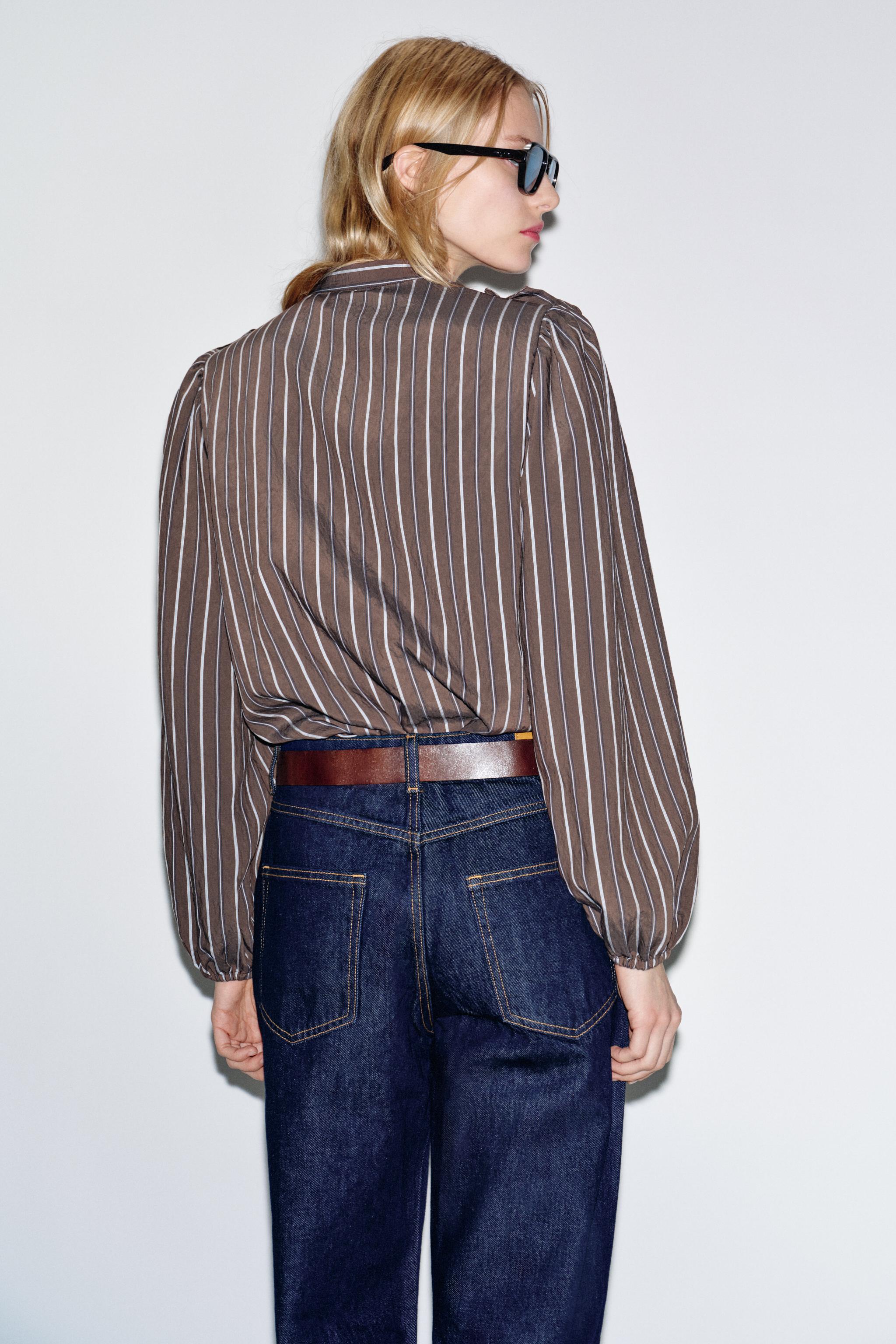 RUFFLED STRIPED SHIRT